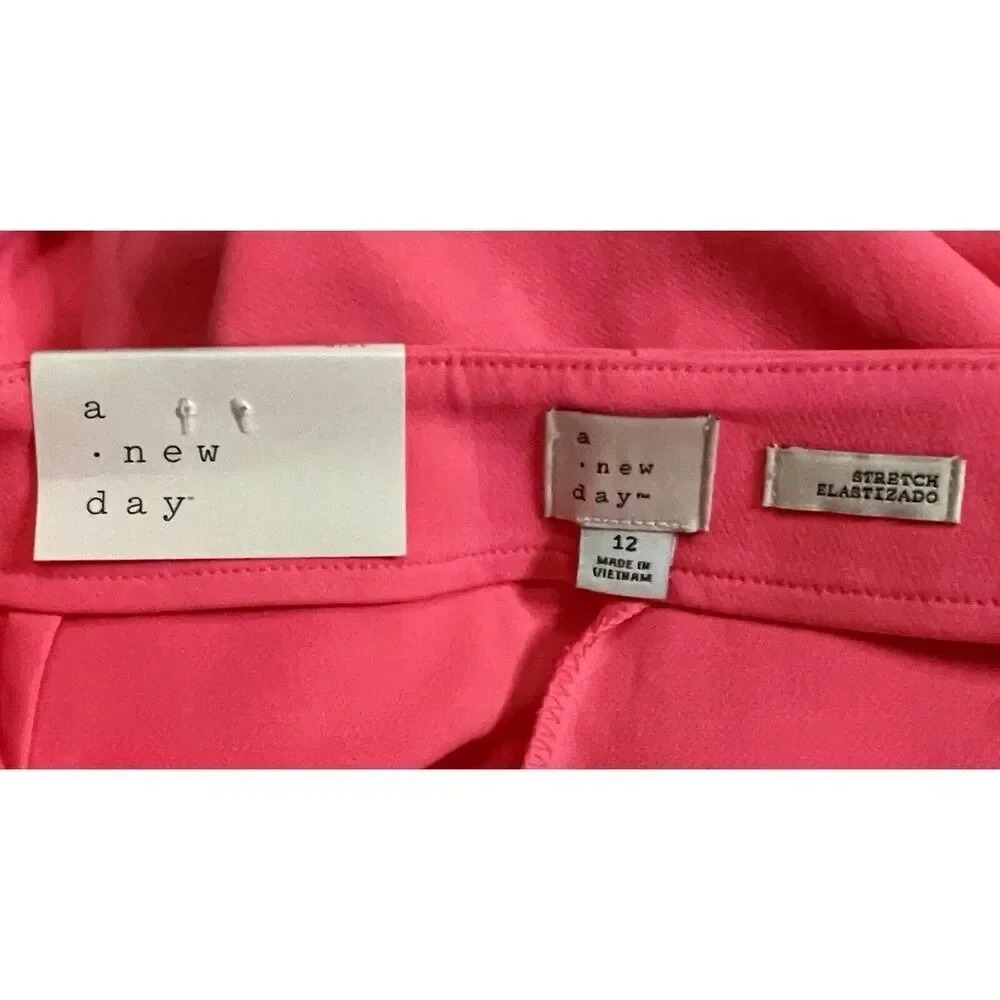 A New Day Women's Highest Rise Stretch Slim Hip & Thigh Pants Size 12 Pink - Picture 6 of 9